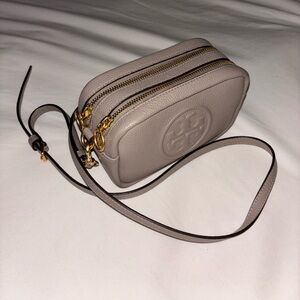 Tory Burch Beige Leather Crossbody Bag